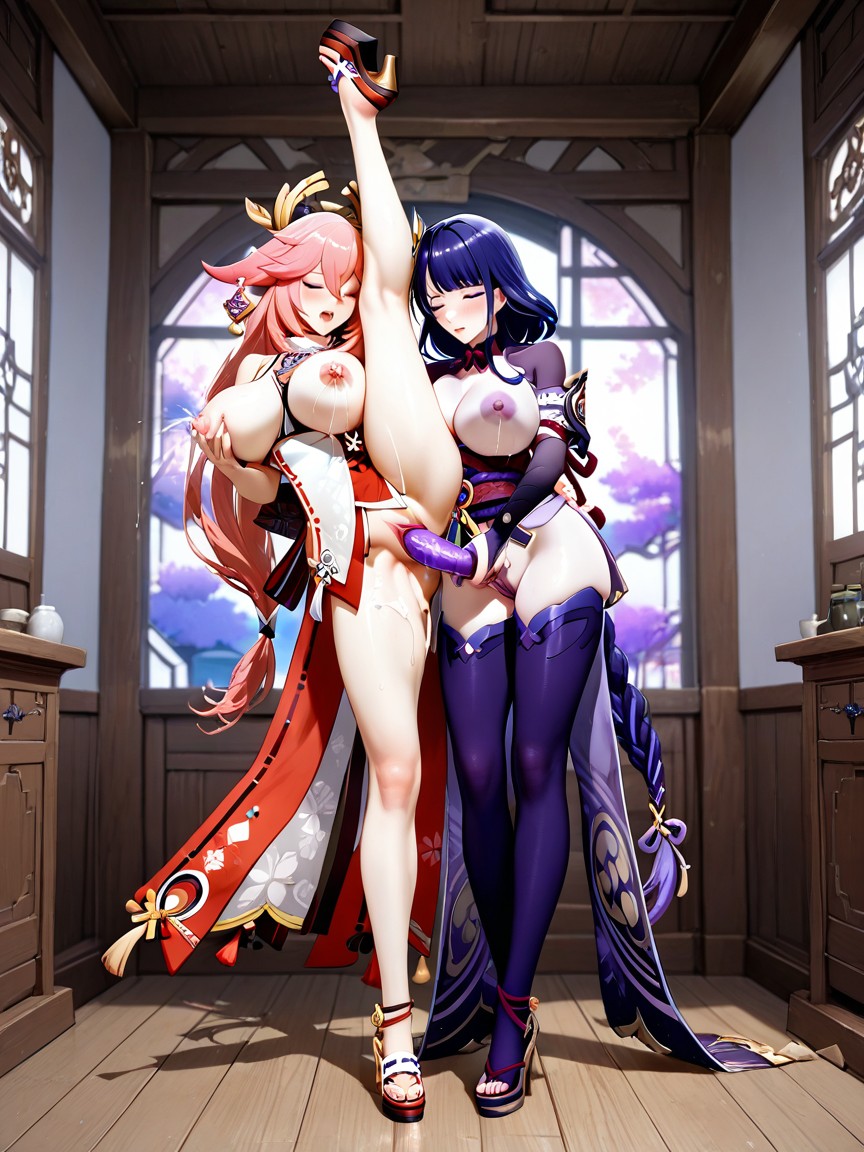 Vagina Sex, Skinny, Perky Huge Breasts Hentai AI Porn