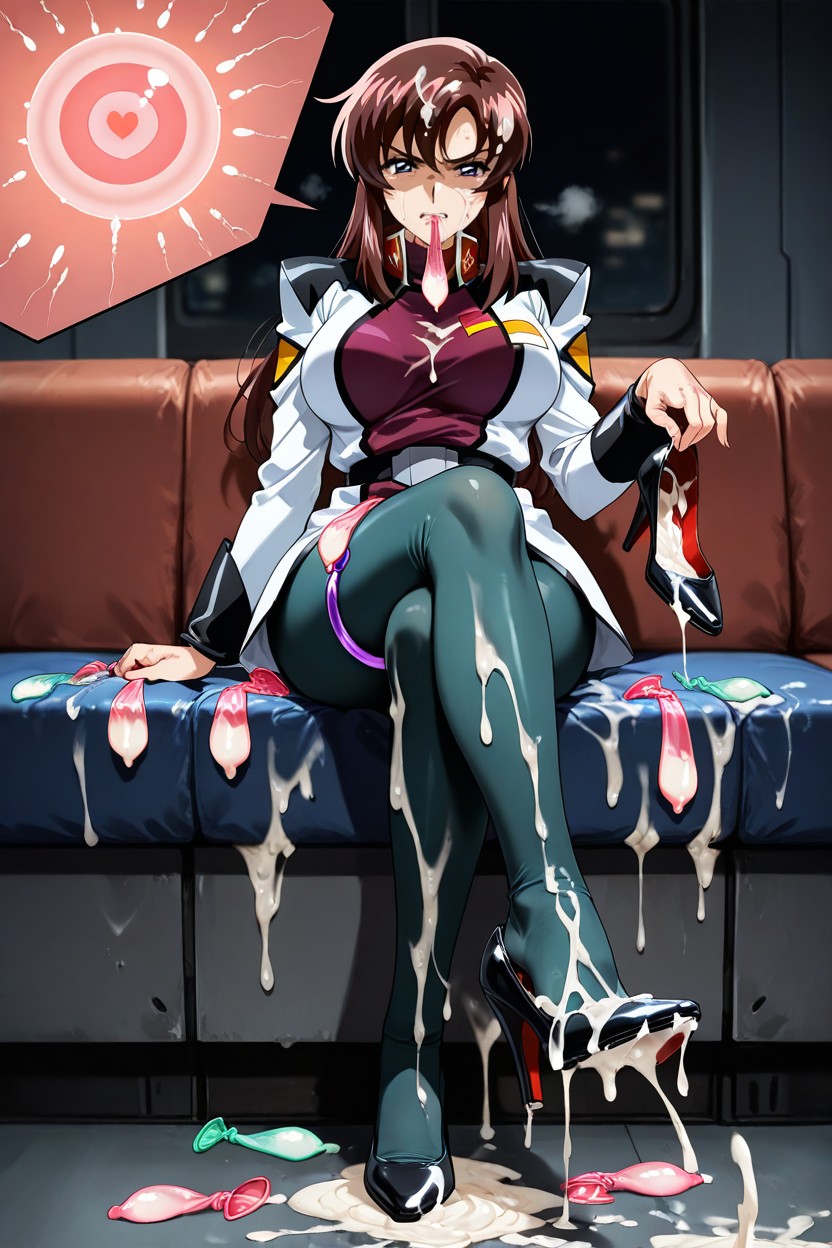 Semen Soaked High Heels, Condom, A Lot Ring Used Condom Thigh Circumference Hentai IA