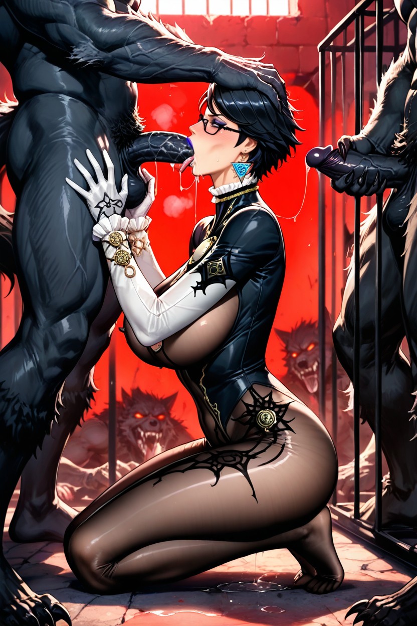 White Lace Collar, Tiptoe, Male Long Tongue Hentai AI Porn