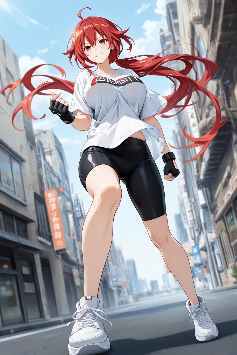 Red Eyes, Biologically Perfect Body Shape Hourglass Figure, Bike Hentai AI Porn