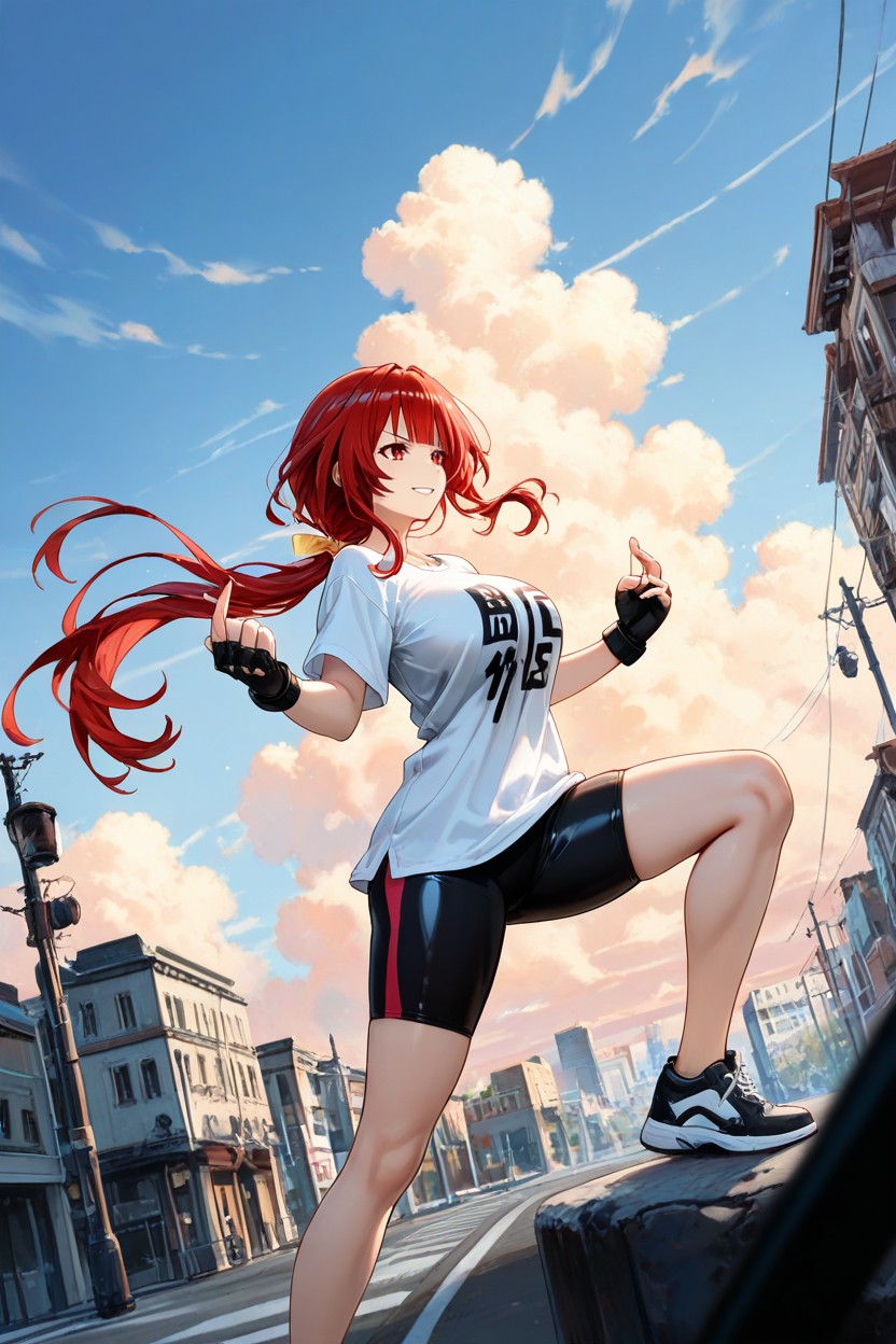 18+, Wind, Red Hair Hentai AI Porn