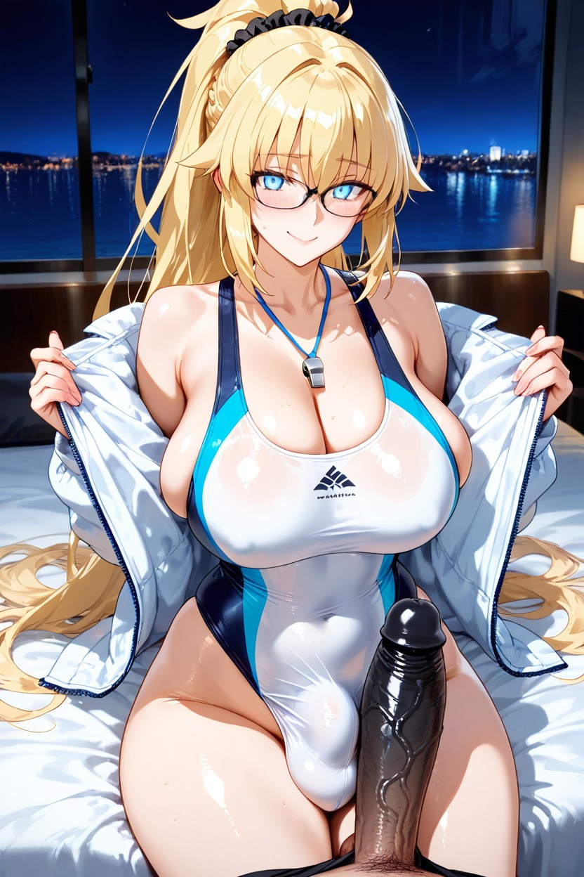 Ponytail, Giant Erection Bulge, Form-fitting And High- Hentai IA