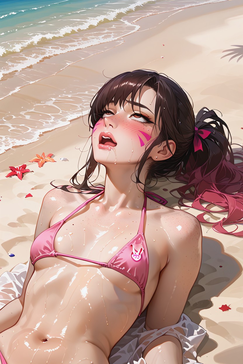 Orgásmica, Full Body View, Rodar Los Ojos Hentai IA