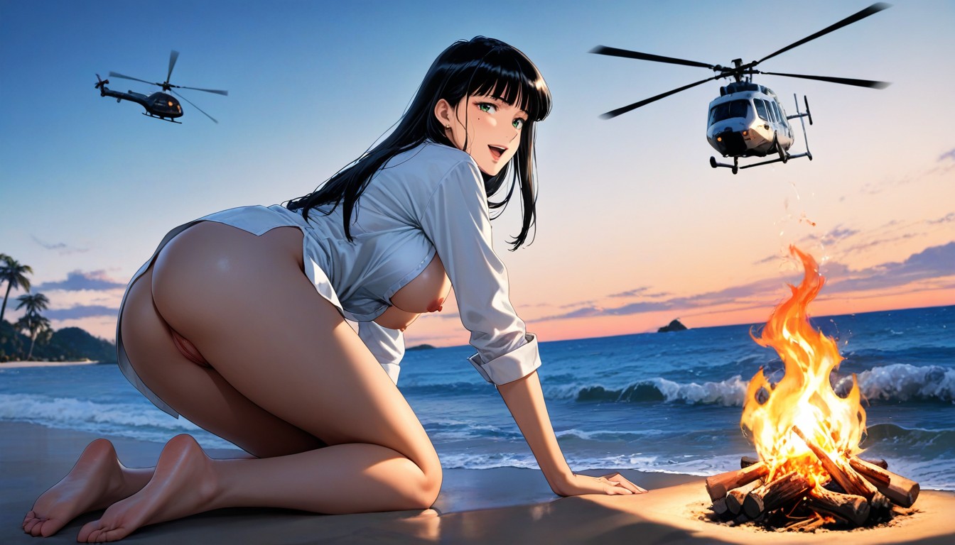 De Abajo Hacia Arriba, Sensual Lips, Shirt Missing Buttons Hentai IA