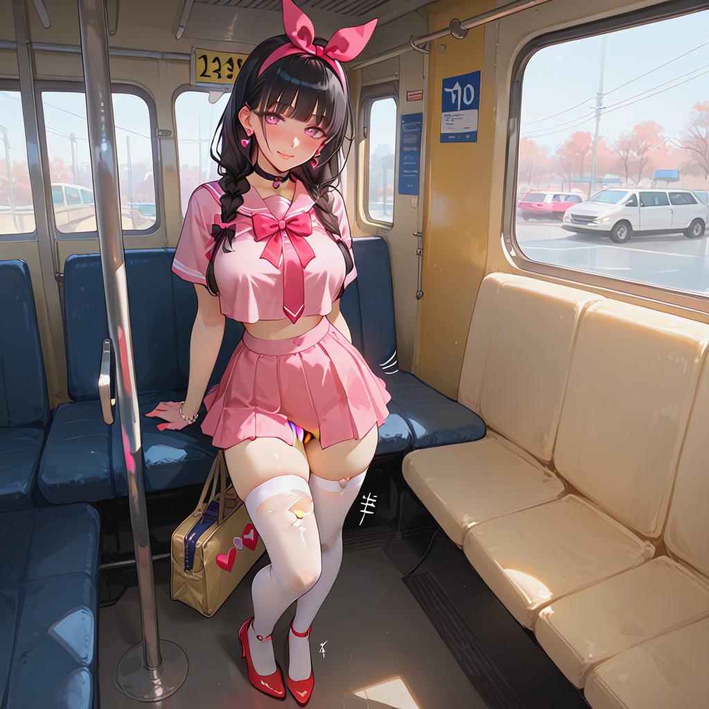 Mirando Al Espectador, Ponytail, Pechos Redondeados Hentai IA