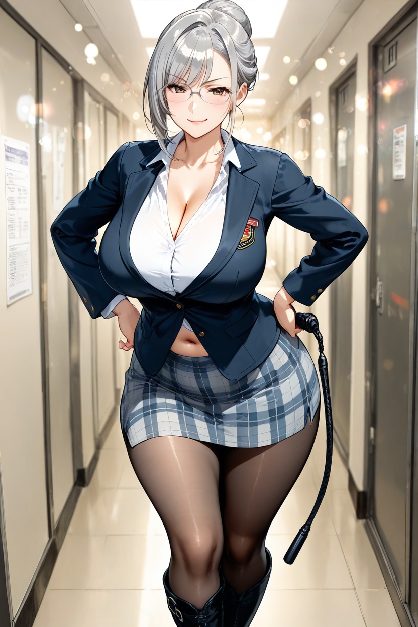 Standing, Brown Eyes, Meiko Shiraki Hentai IA