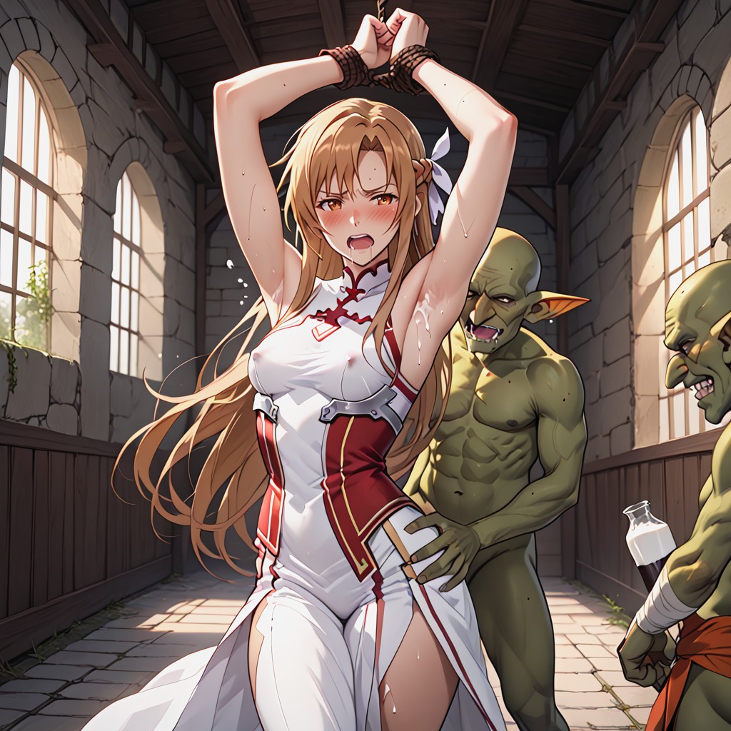 Blushing, Pronebone, Breast Exposed Hentai IA