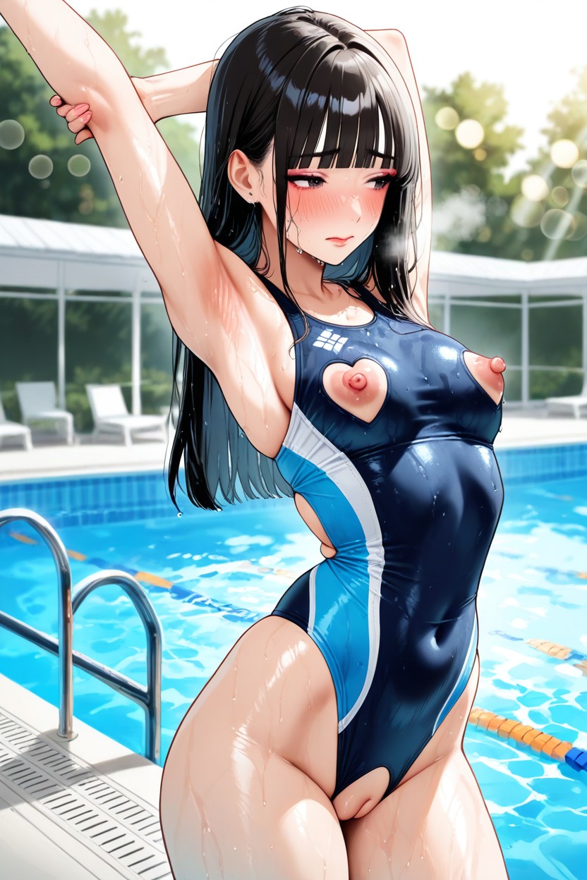 Aegyo_sal, Looking Away, Hime Haircut Hentai IA