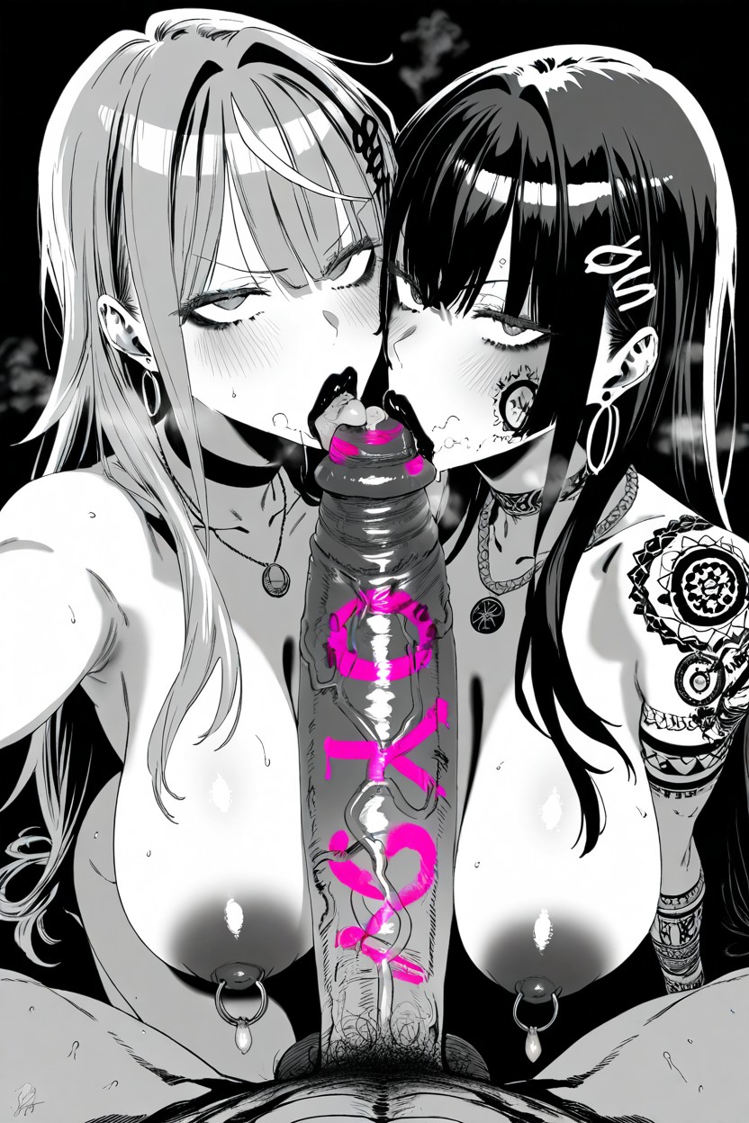 Drooling, Neisan Art Style, Black Lips Hentai IA