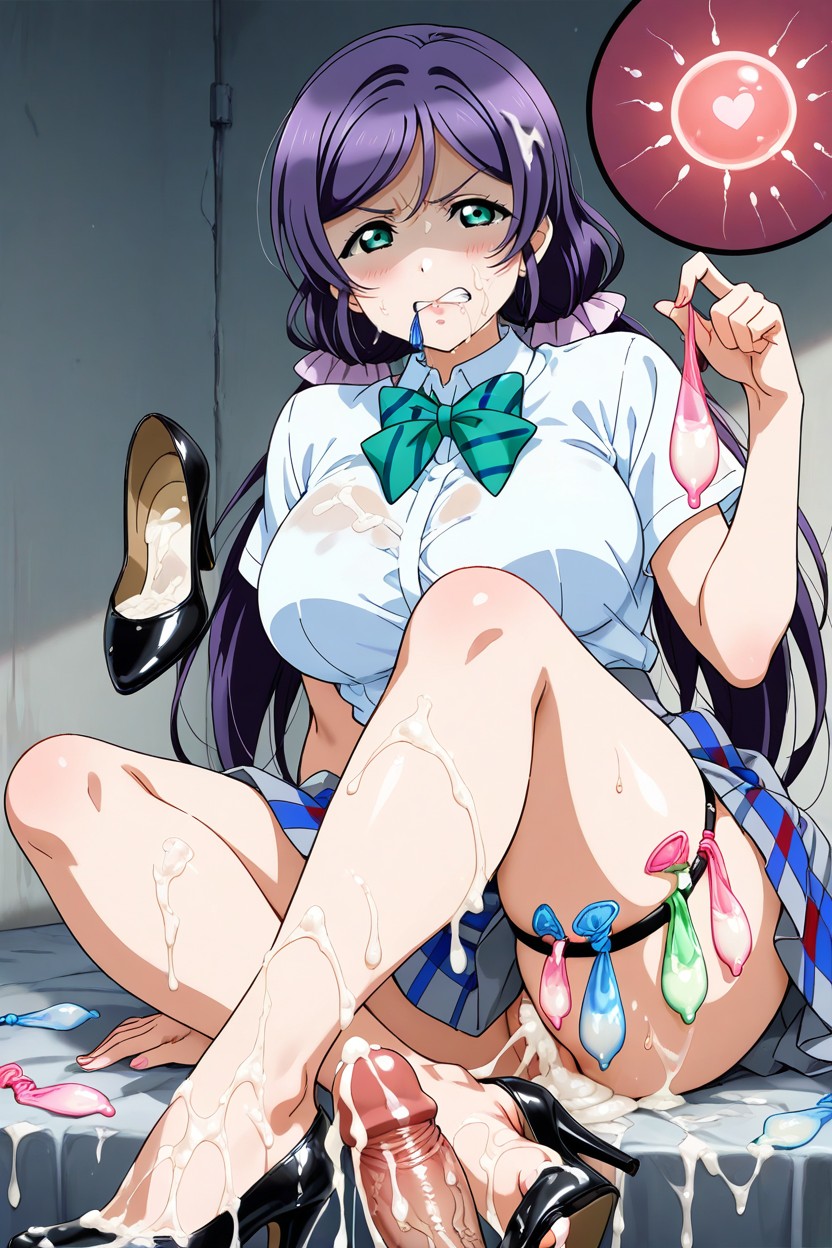 Excessive Cum, Covered By Cum, Sitting Hentai IA