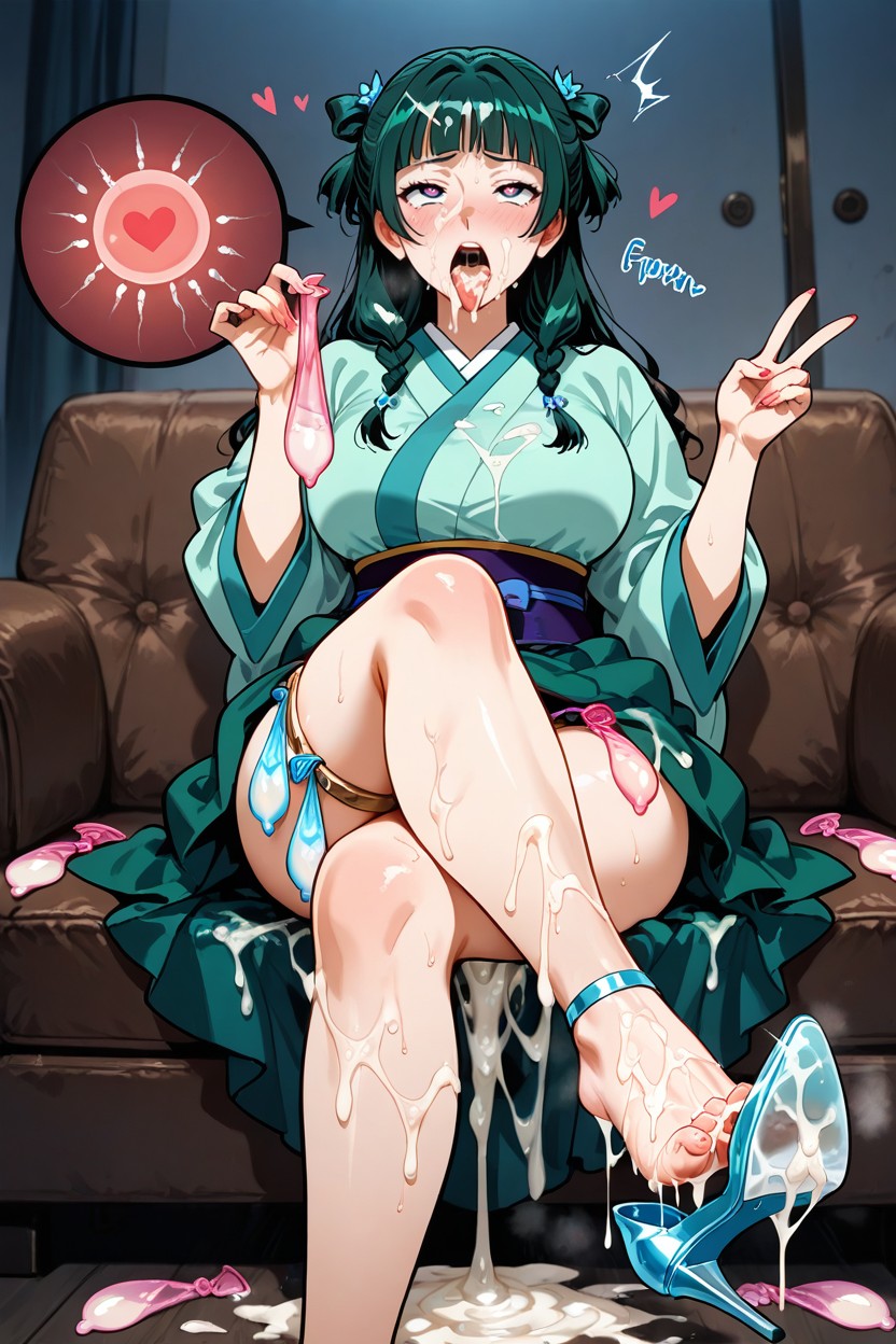 Transparent Stiletto, Cum On Shoes, Heel Raised Hentai AI Porn