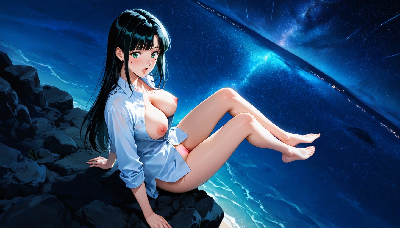 Top Down, Focus On The Sky, Oval Face Hentai AI Porn