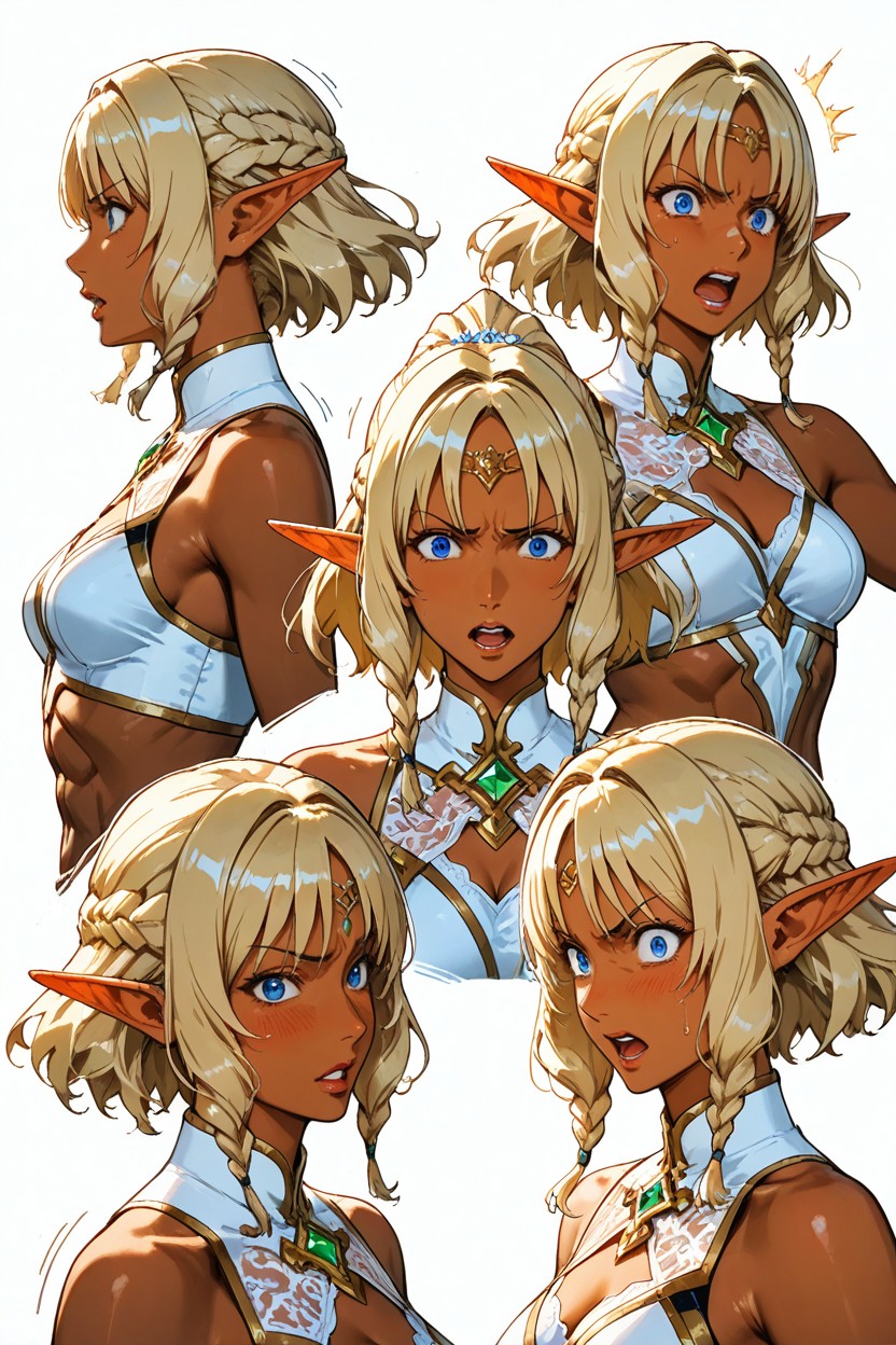 Three Quarter View, White Background, Jump Hentai AI Porn