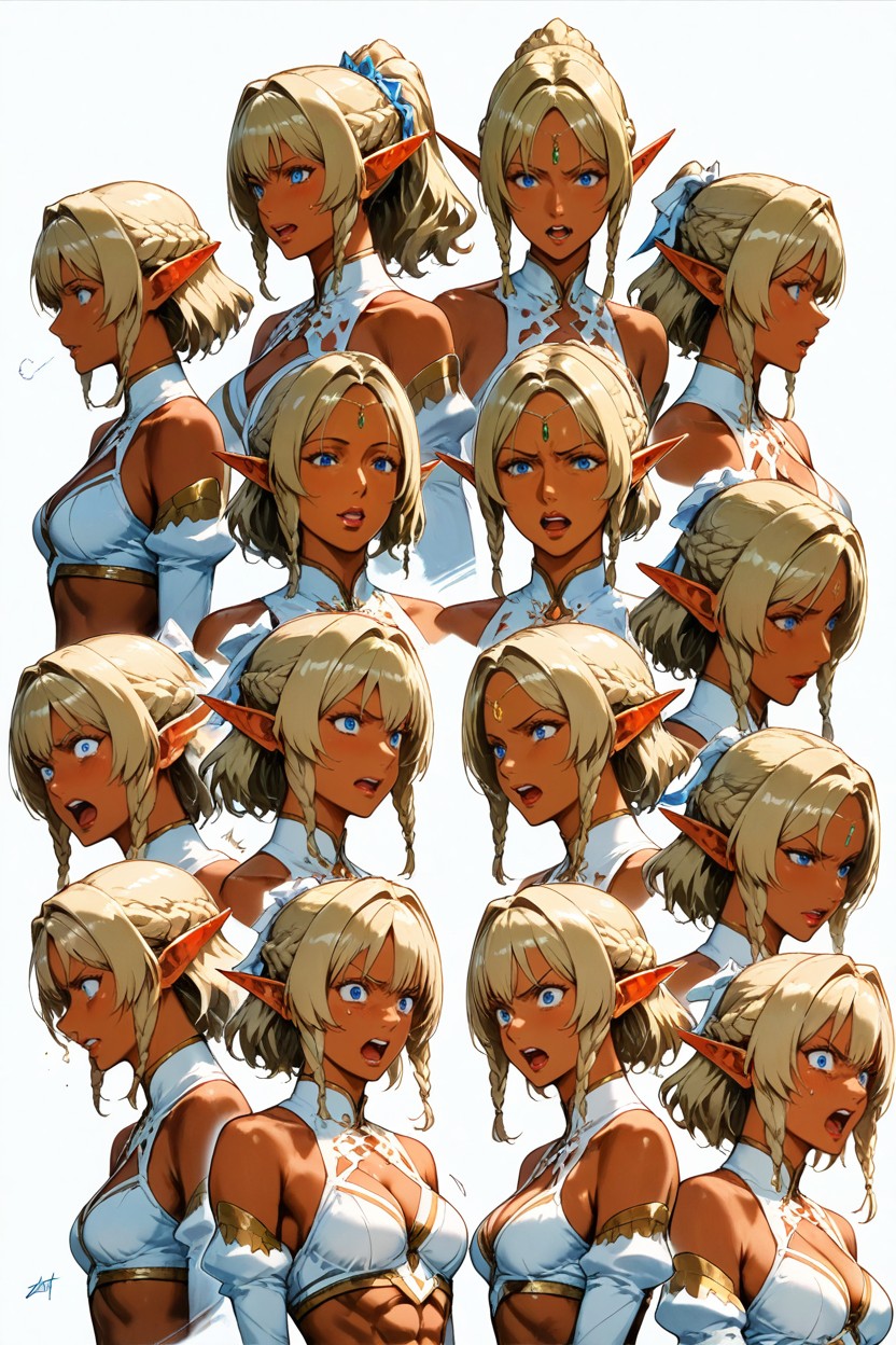 Many Different Angles, Masterfully Refine Faces, Character Action Sheet Hentai AI Porn