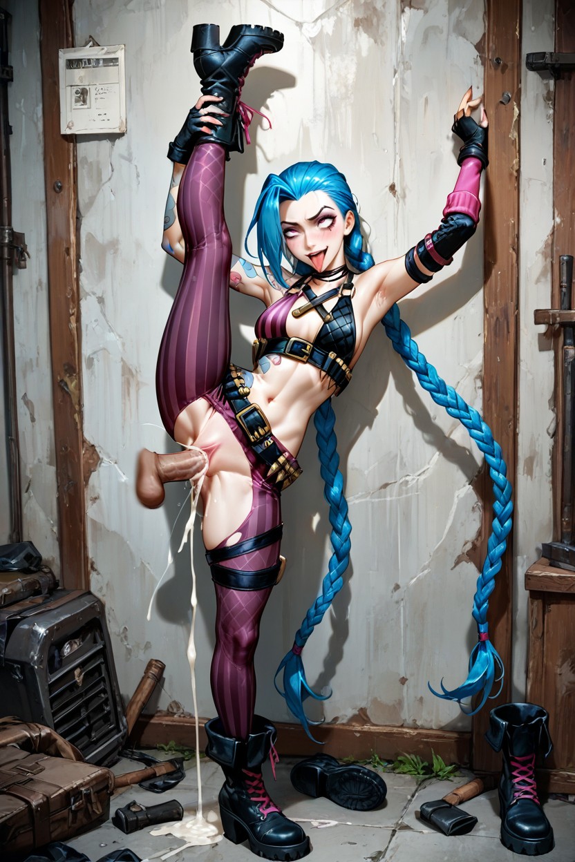 Fully Clothed, Canonical Outfit, Jinx From League Of Legends Hentai AI Porn