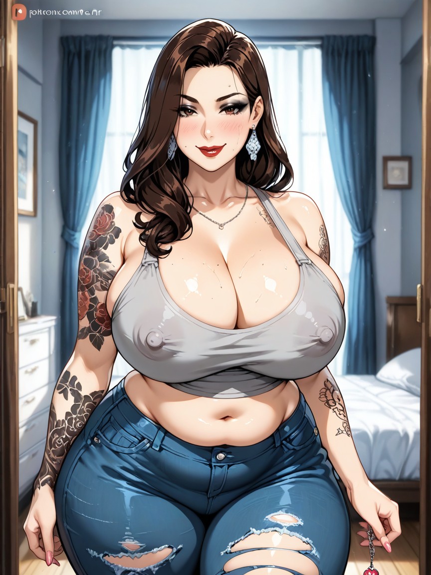 Enna Art Style, Arrogant Expression, Cleavage Hentai AI Porn
