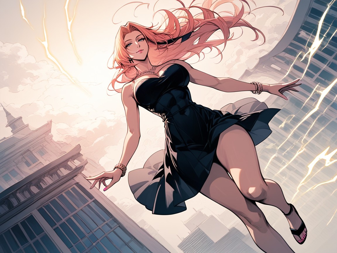 Pink Lipstick, Flying Pose, Fit Hentai AI Porn