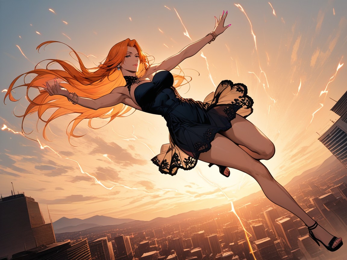 Wind Trai L Behind Body, Blue Hour, City Hentai AI Porn