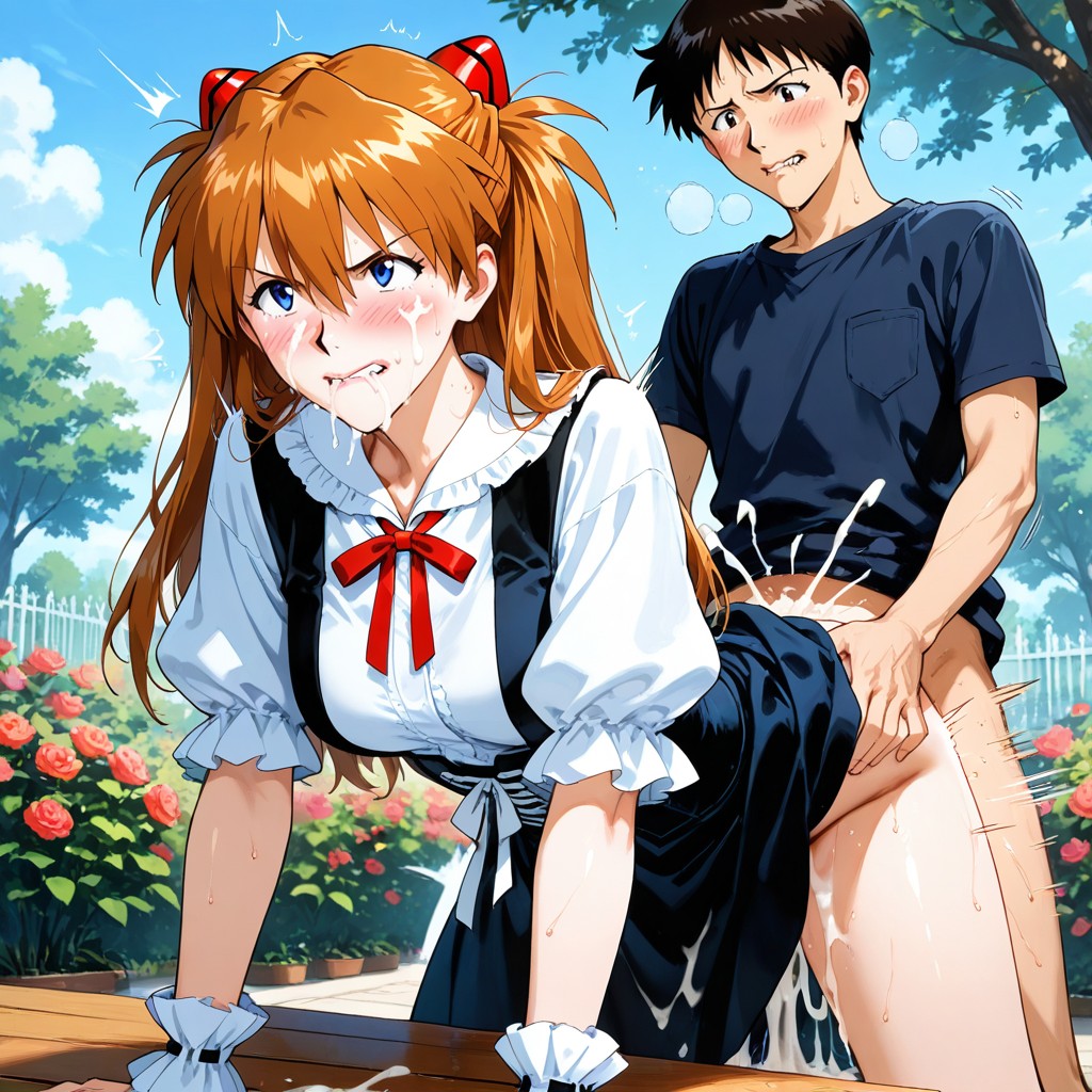 Frilled Cuffs, Black Corset, No Panty Hentai AI Porn