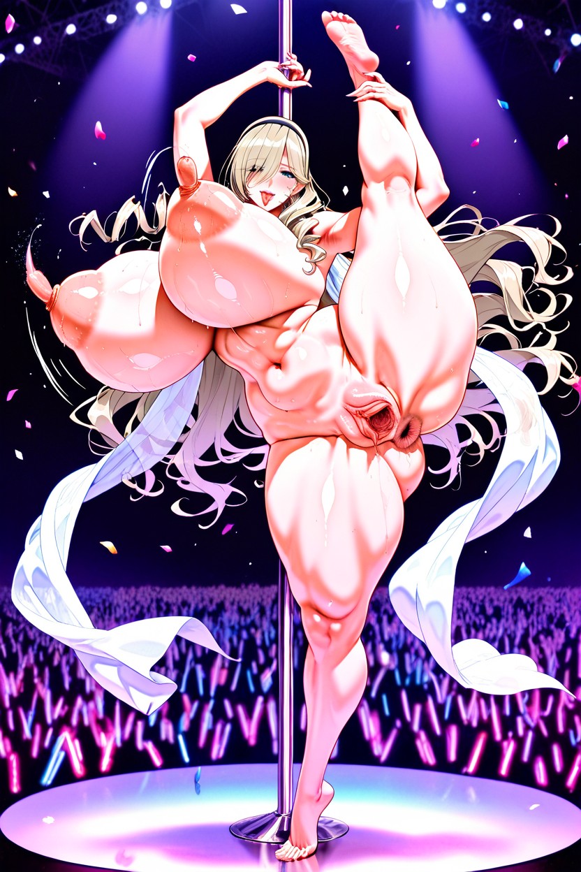 Leg Up, Standing Split, Gigantic Perfect Boobs Hentai AI Porn