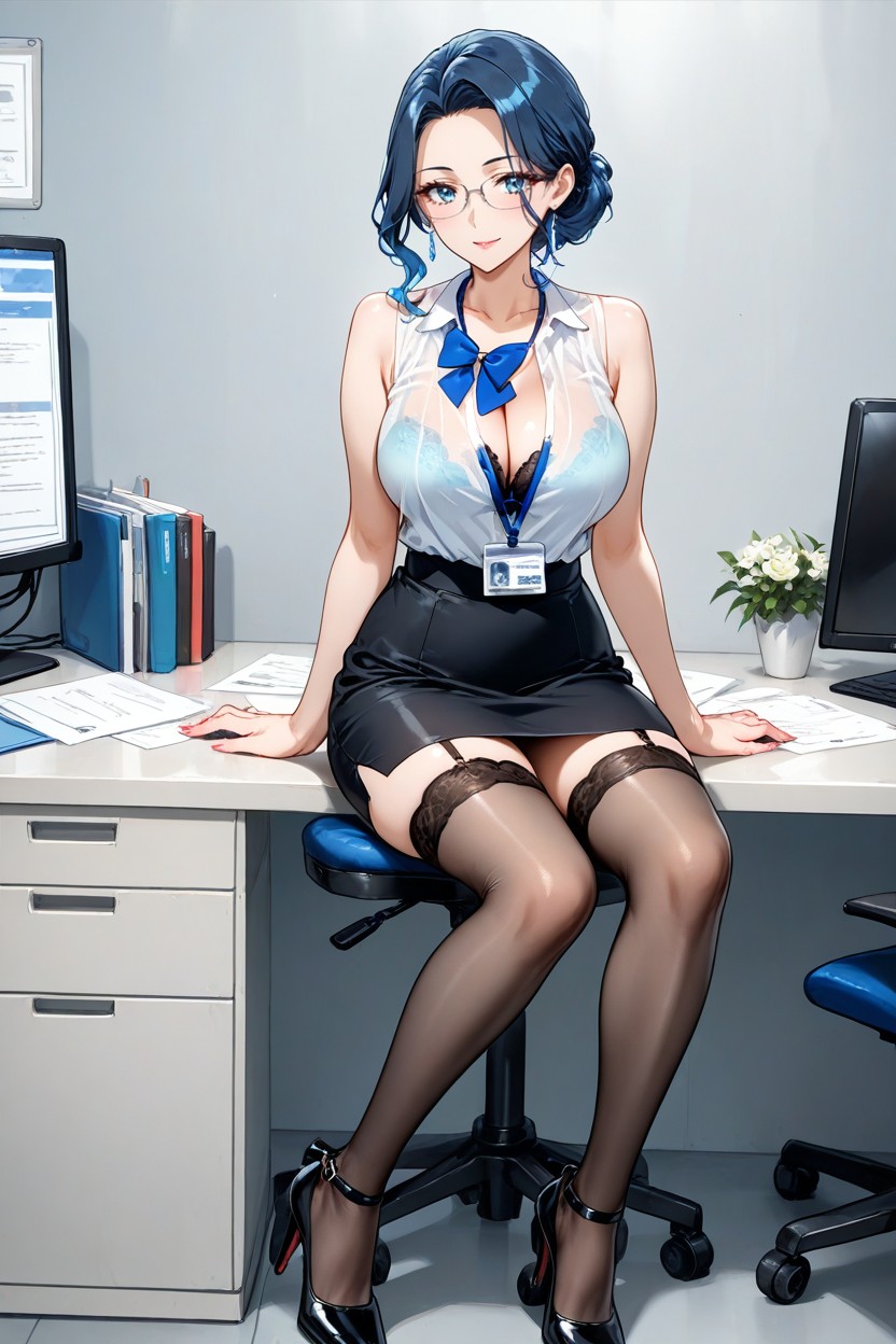 Legs, Sitting At An Office Desk, Arms Hentai AI Porn