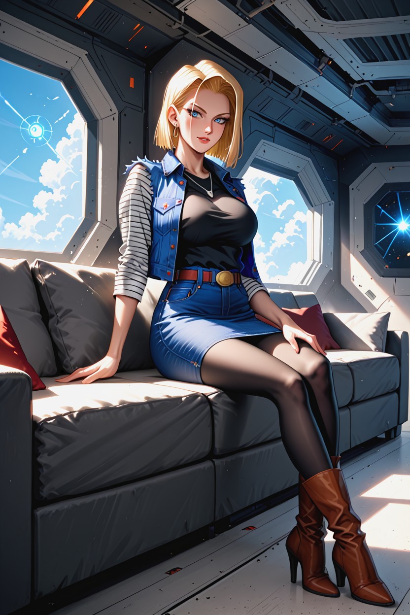 Detailed Body, Realistic Proportions, Cozy Corner With Couch Surprised Hentai AI Porn