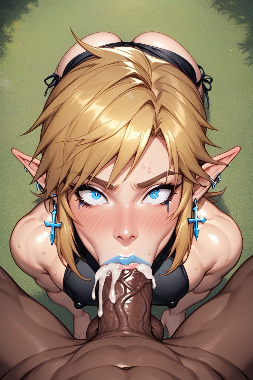 Feminine Face, Puffy Nipple, Ear Rings Hentai AI Porn
