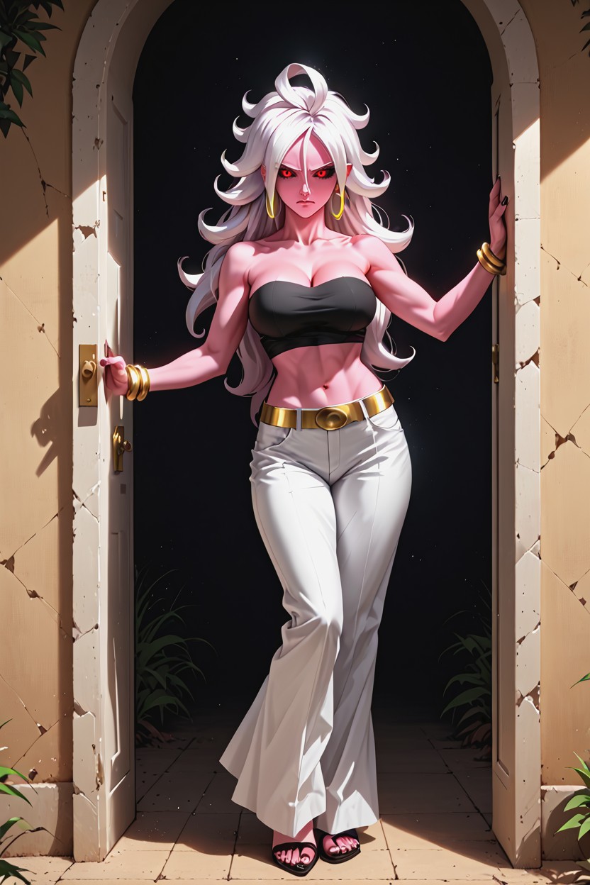Detailed Body, Majin Android From Dragon Ball Fighterz, Black Tube Top Hentai AI Porn