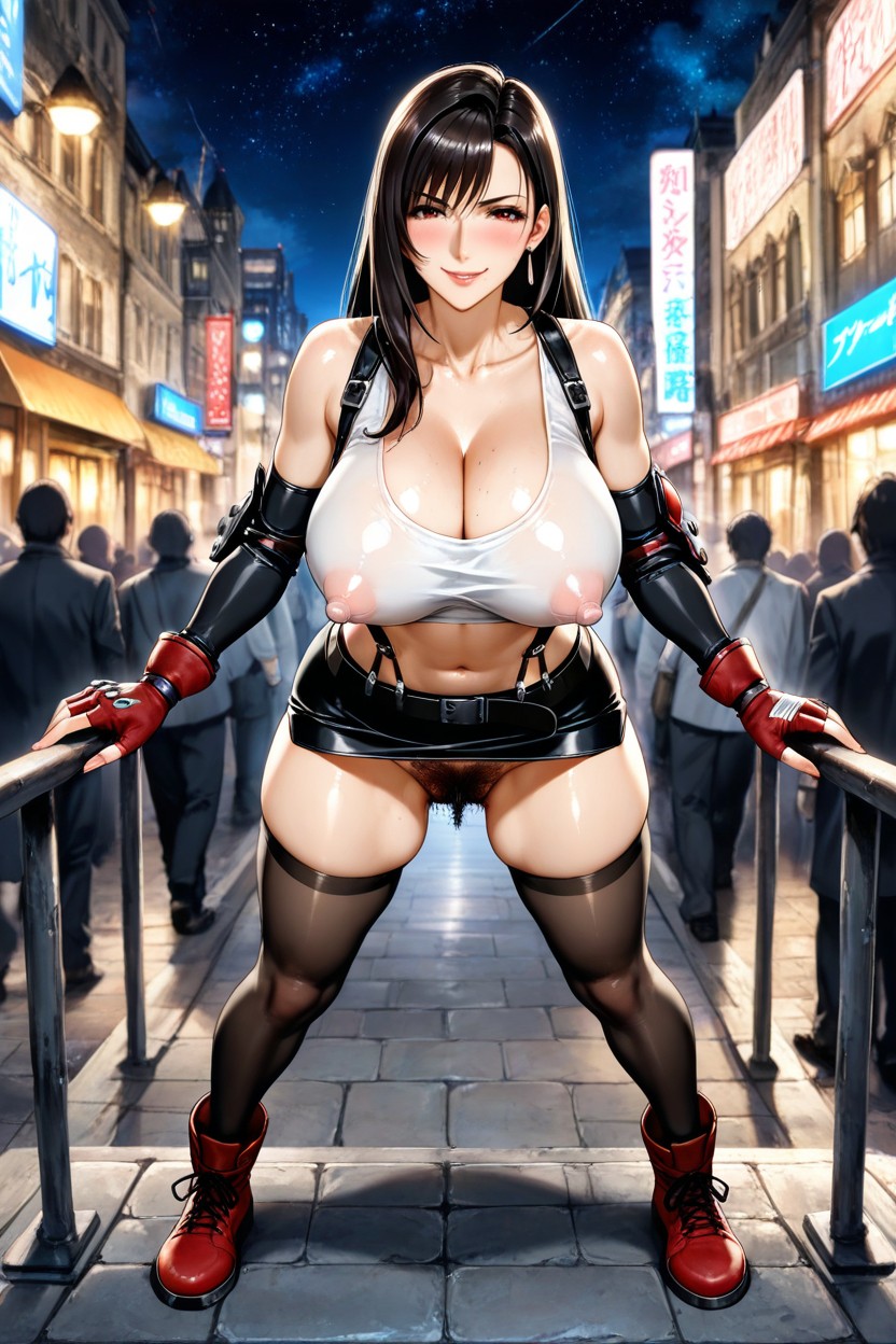 Red_gloves, Large_breasts, Excessive Pubic Hair Hentai AI Porn