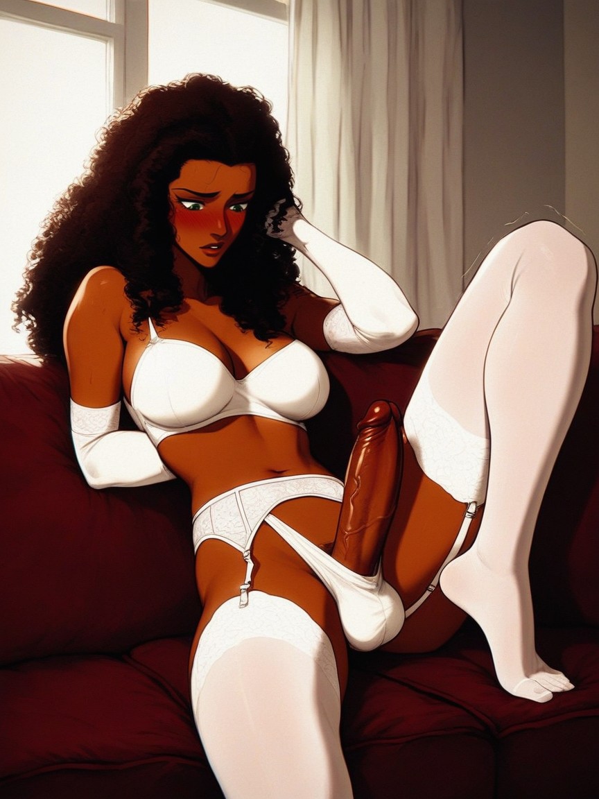 Dark Green Eyes, Embarrassed , Alone Hentai AI Porn