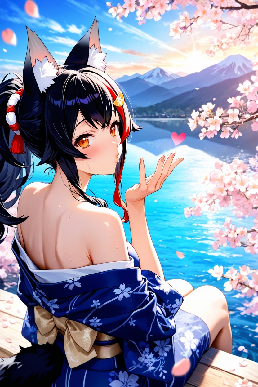 Petals, Good Quality, Facing Away Hentai IA