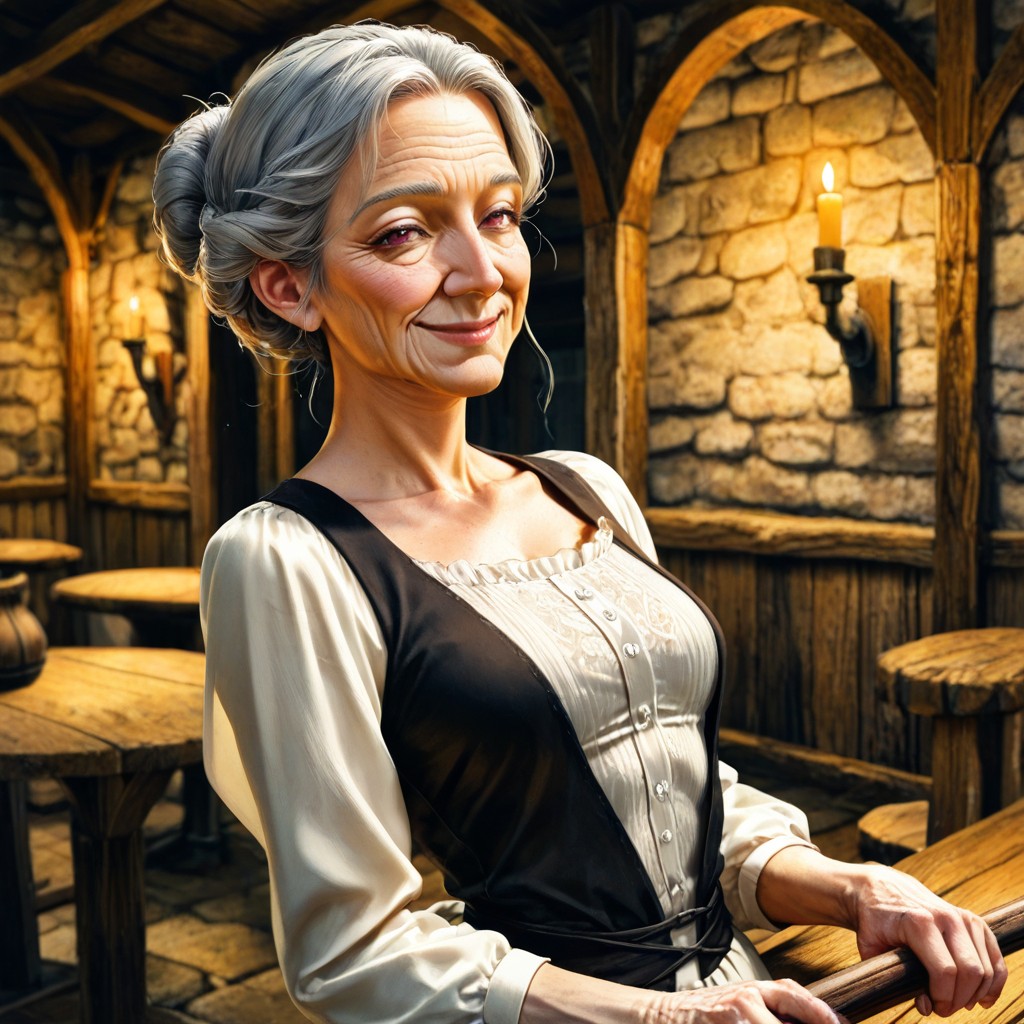 Rustic Tables, Wearing A Classic Maid Outfit, En Forma Hentai IA