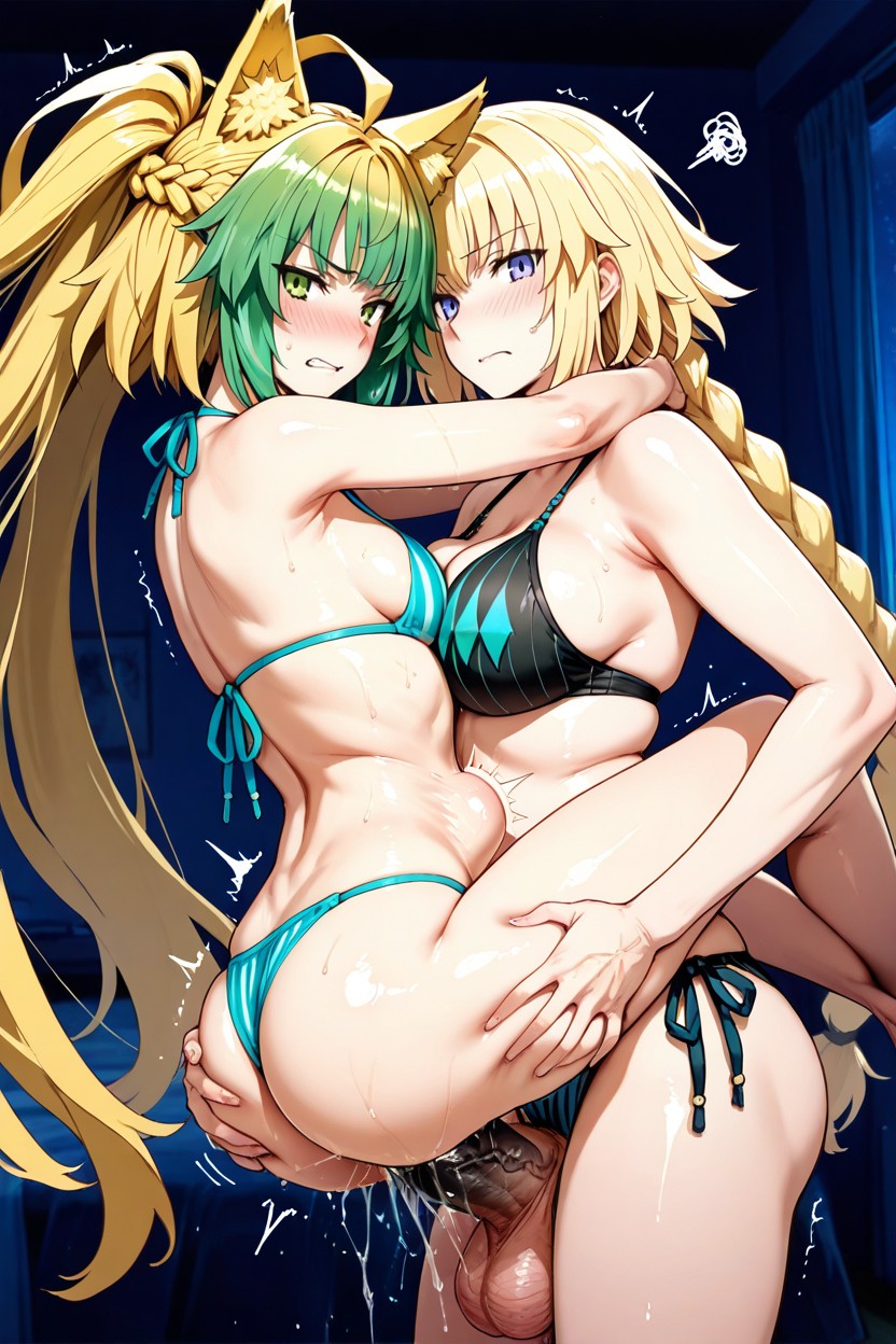 Futanari Pulls Her Hard, Pene De Poni, Looking Down At The Viewer Hentai IA