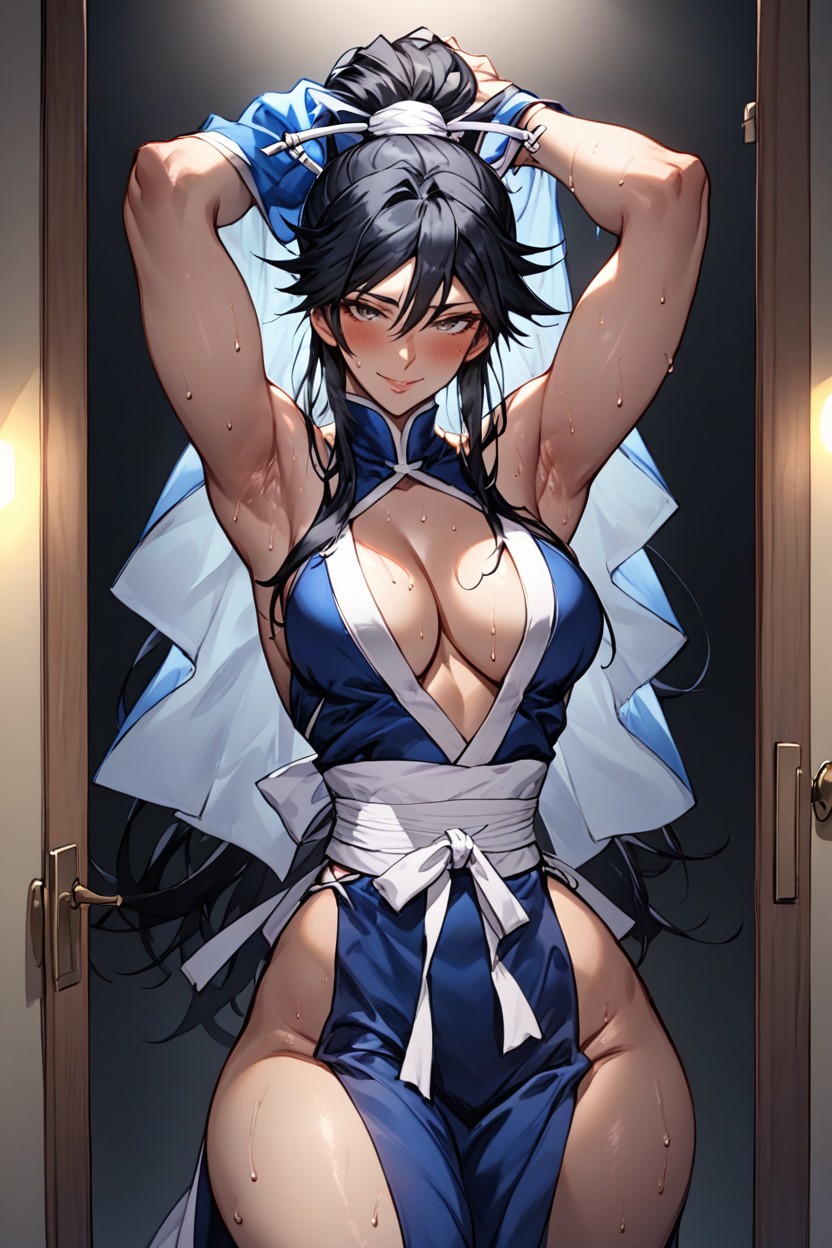 Seductive Eyes, Shy, Dark Background Hentai AI Porn