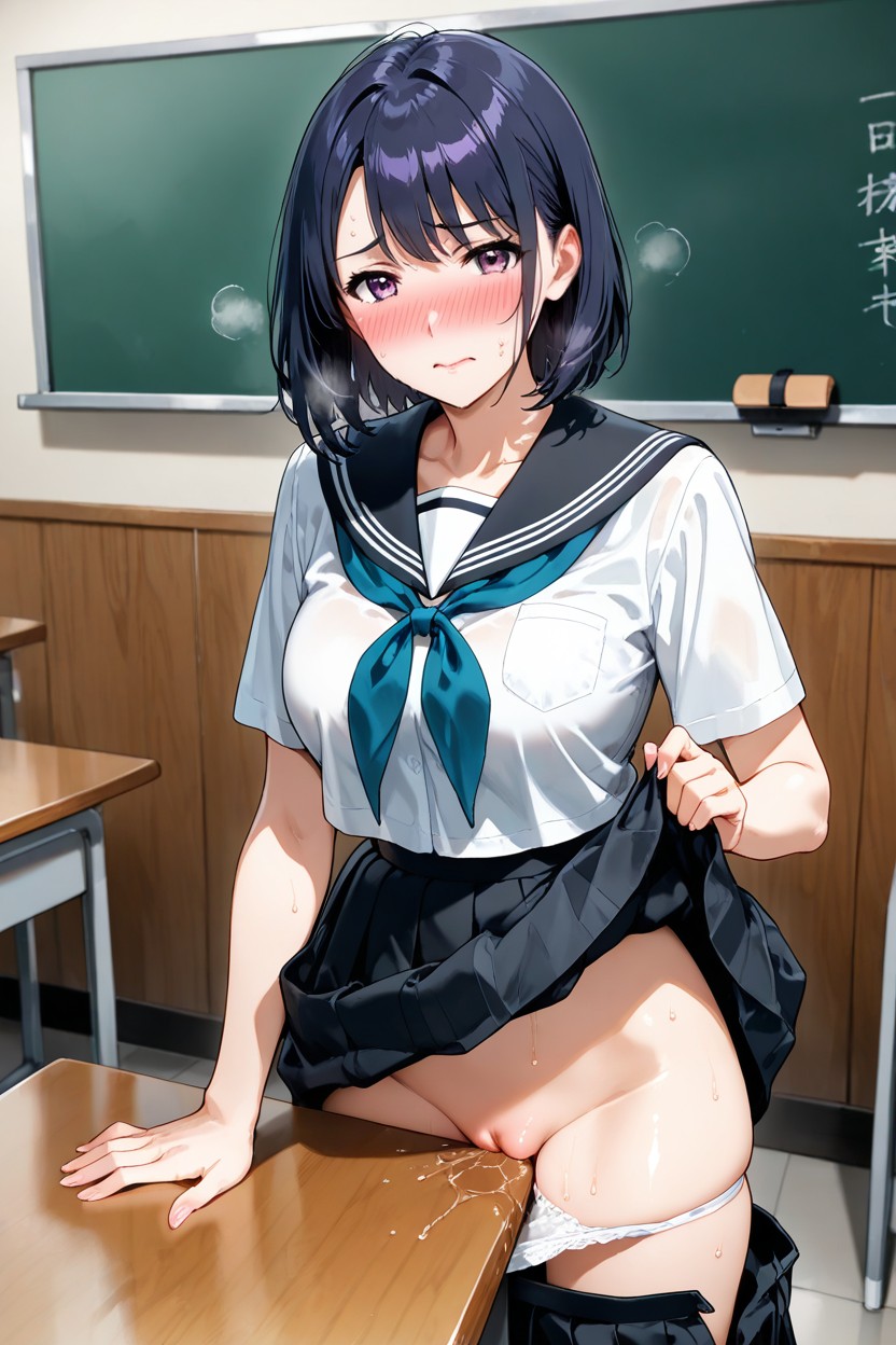 Standing, Pussy In Table Corner, Skirt Hentai AI Porn