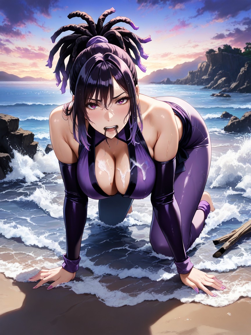 Dark Purple Hair, 25+, Scenery Hentai AI Porn