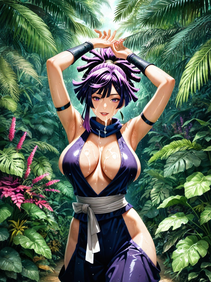 High Resolution, Exotic Giant Colorful Plants, Violet Eyes Hentai IA