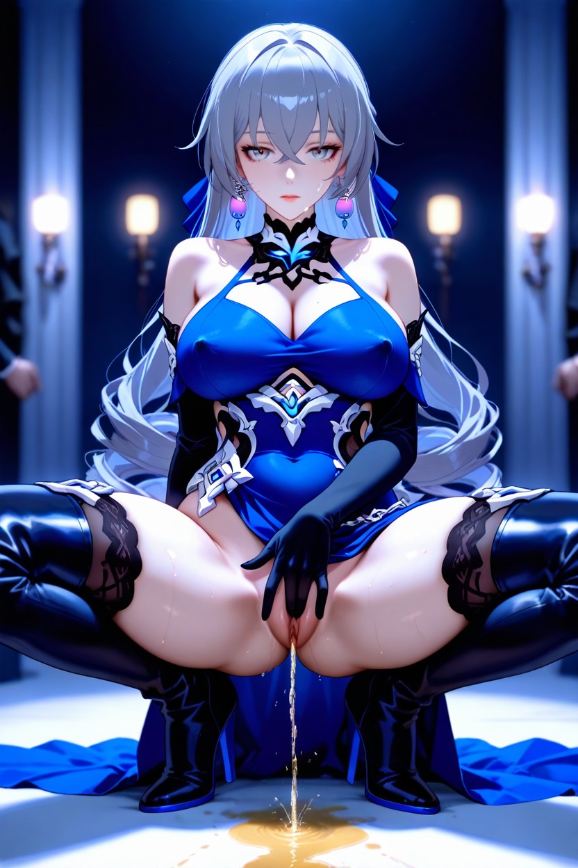 Urine From Pussy, A Wide Slit Emphasizing The Thighs And Hips, Honkai Impact Rd's Bronya Hentai AI Porn