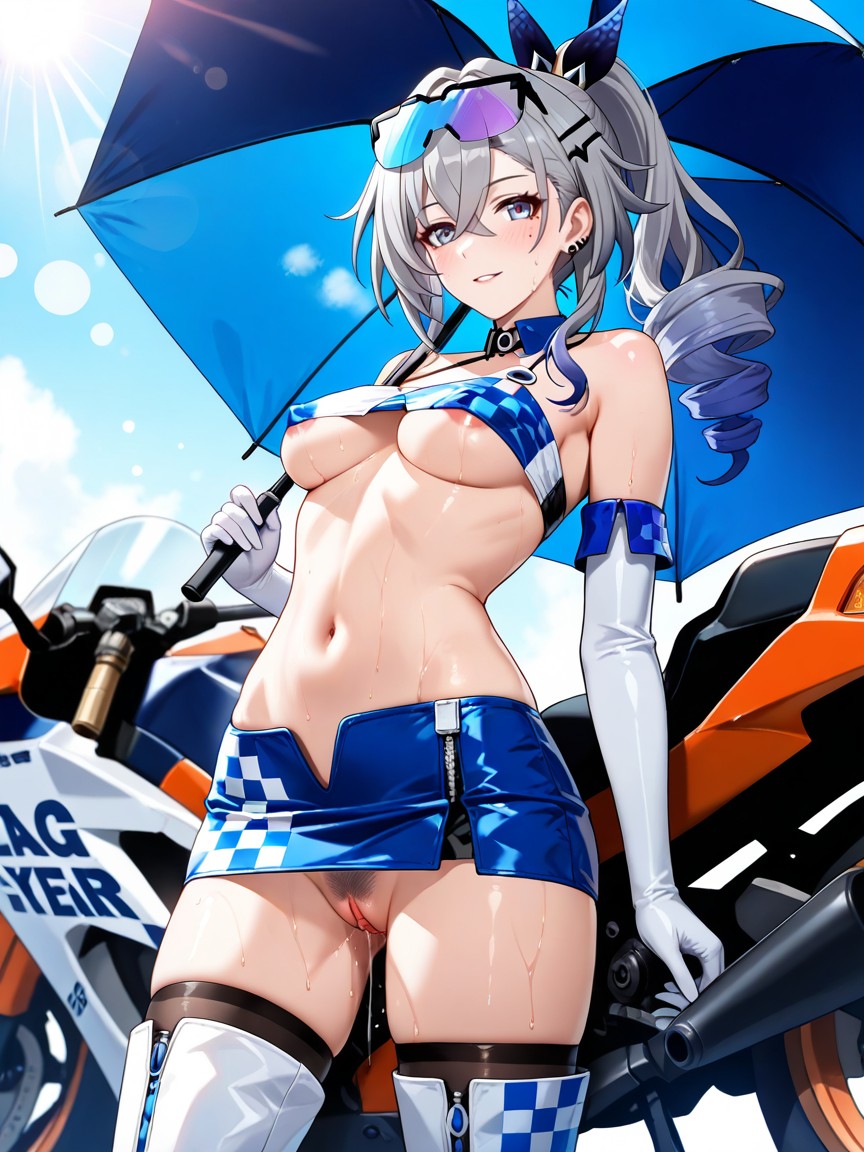Under Boob, No Underwear, Small Breasts Hentai AI Porn