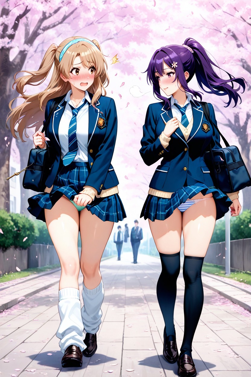 2 People, Hair Ornament, Two Women Hentai AI Porn