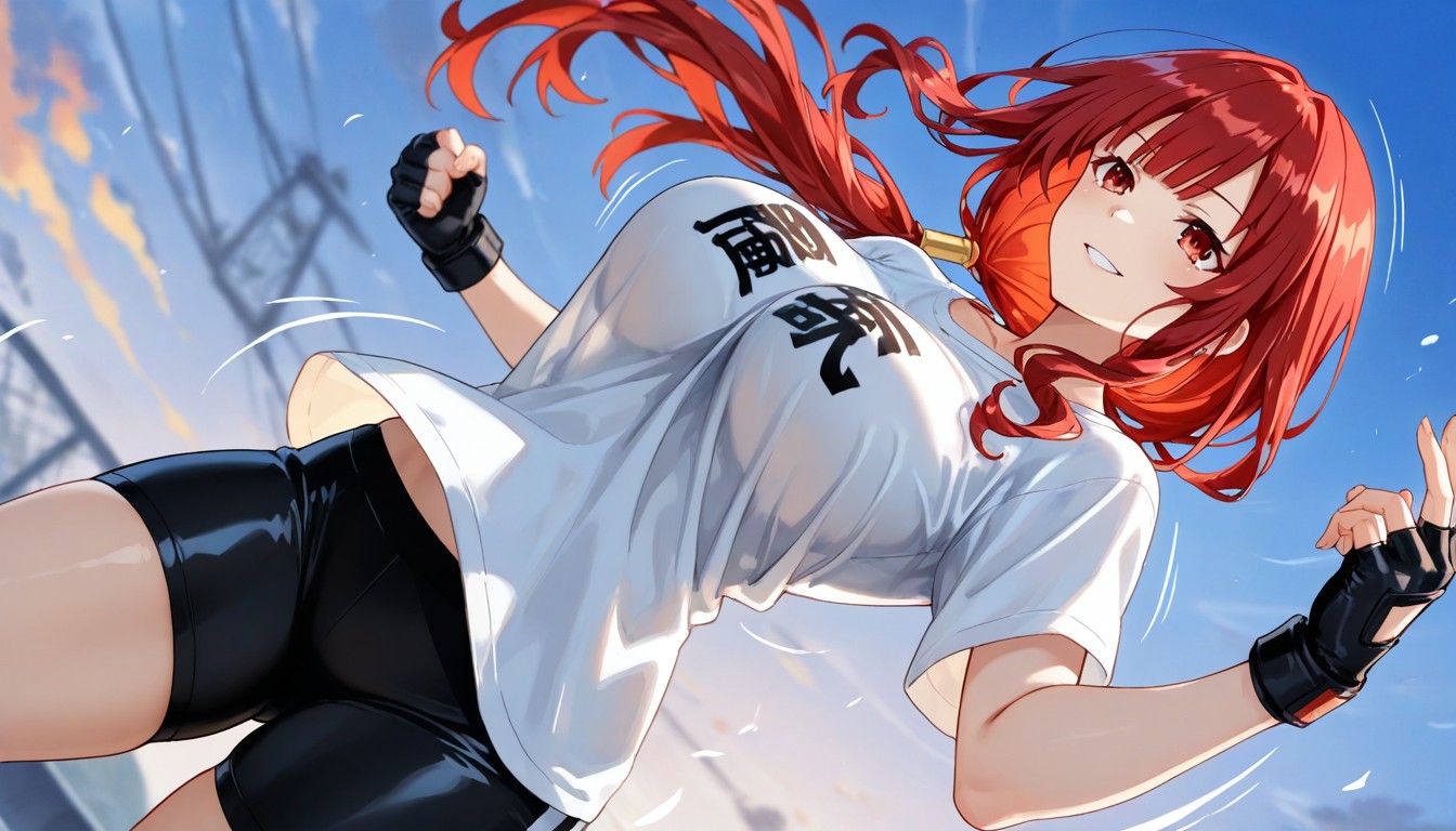 Floating Hair, Front Stancezenkutsu-dachi/ Stancekiba-dachi, Low Ponytail Hentai AI Porn