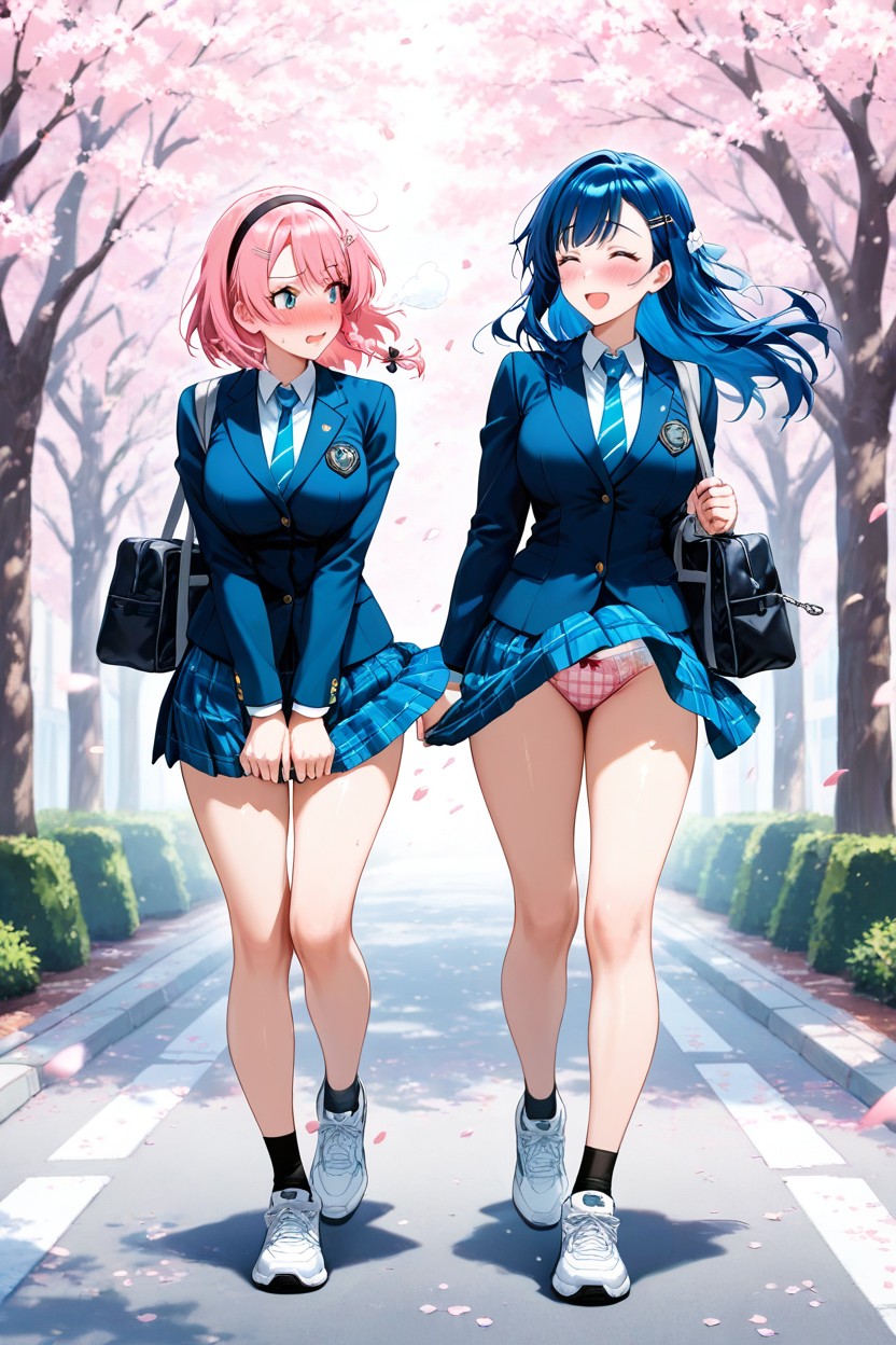 Pink Hair, A Duo, Hd Hentai AI Porn