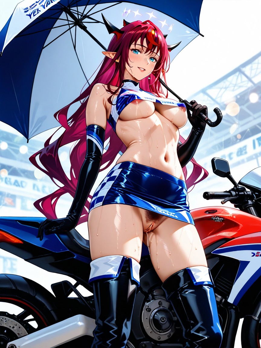 Erect Clitoris, Low Angle, Race Circuit Hentai AI Porn
