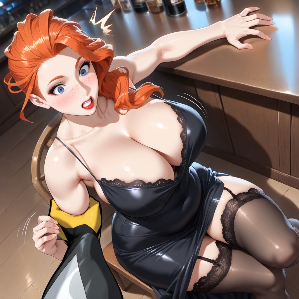 Hair Tucked Behind Ears, Top Down, Tight Silhouette Hentai AI Porn