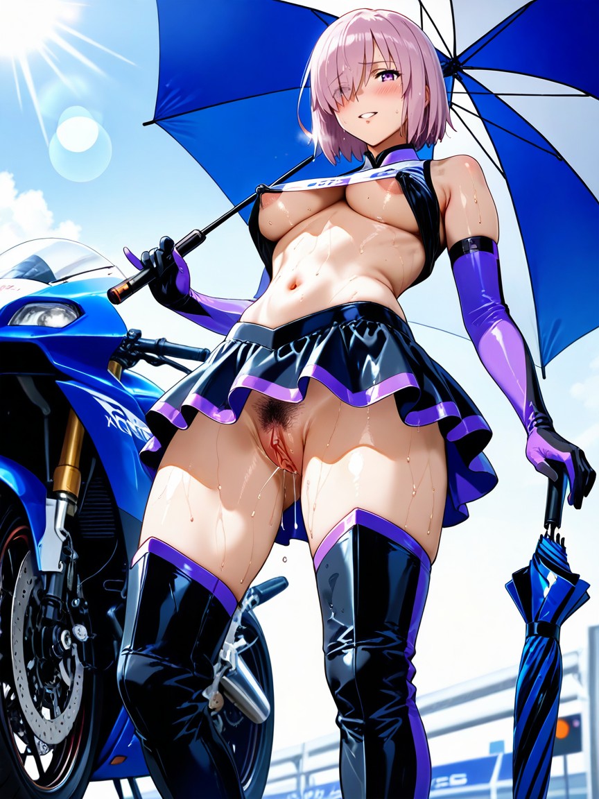 Standing, Tight Miniskirt, Hard Nipple Hentai AI Porn