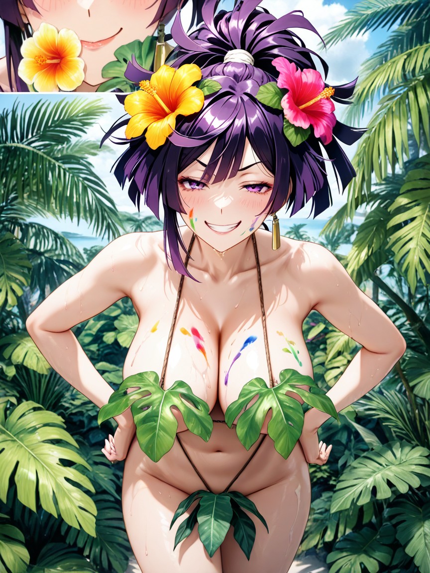 Newest, Close Up, Large Plants In Foreground Hentai AI Porn