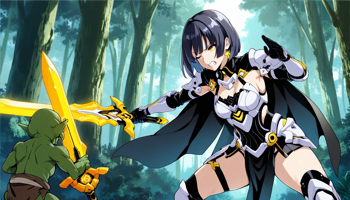 Black Cape And A Black, Hold Sword, Angry Hentai AI Porn