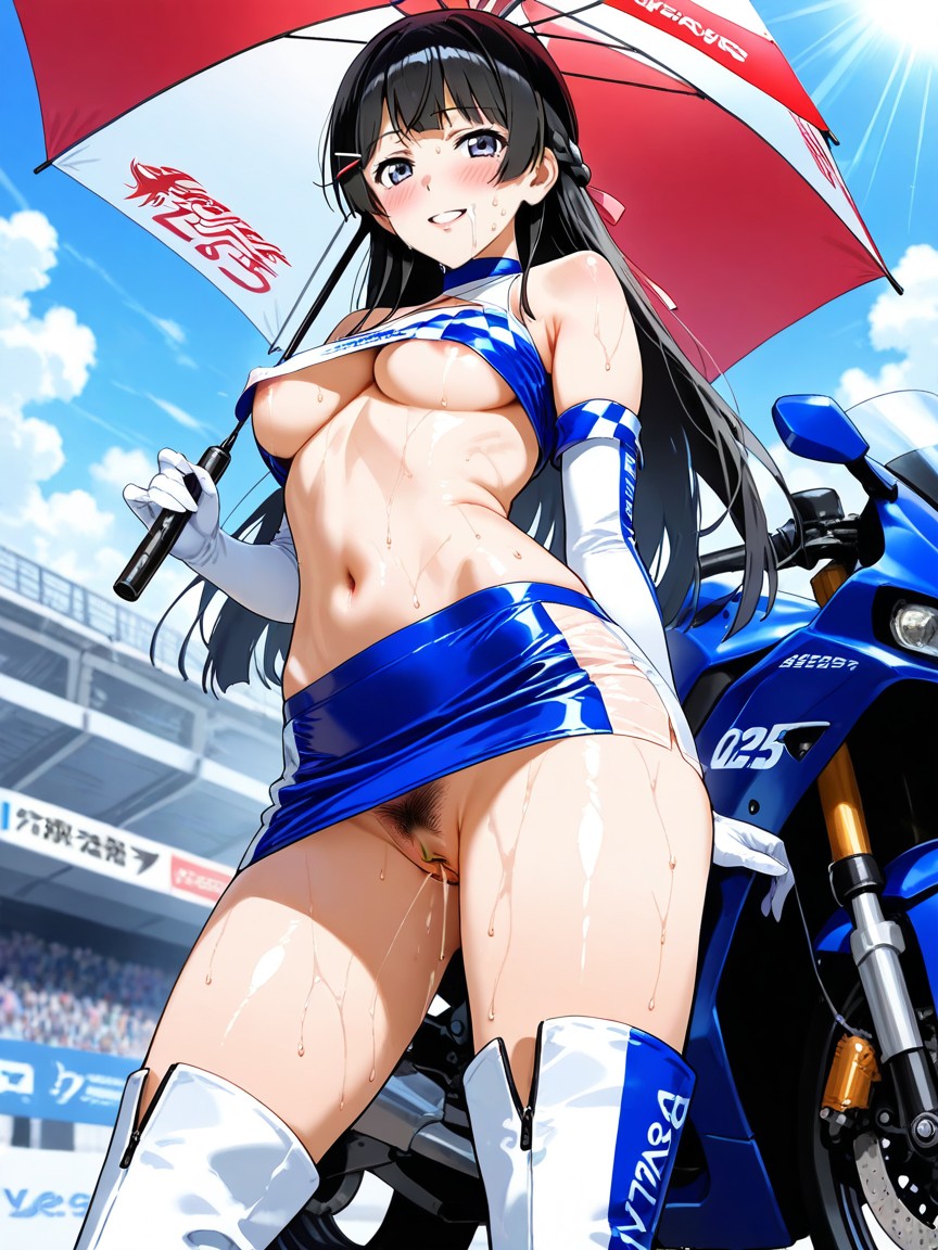 Side View, Clamshell Pussy, Model Hentai AI Porn