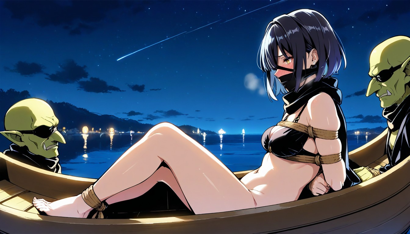 Side View, Honkai Impact, Female Black Scarf Gag Hentai AI Porn