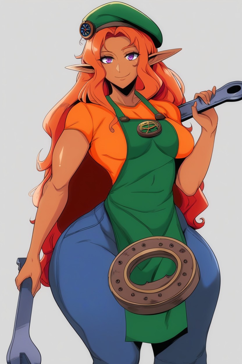 Violet Eyes, Skinny, Gigantic Wrench Hentai AI Porn